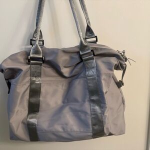 Gray Weekender Travel tote bag with trolley sleeve